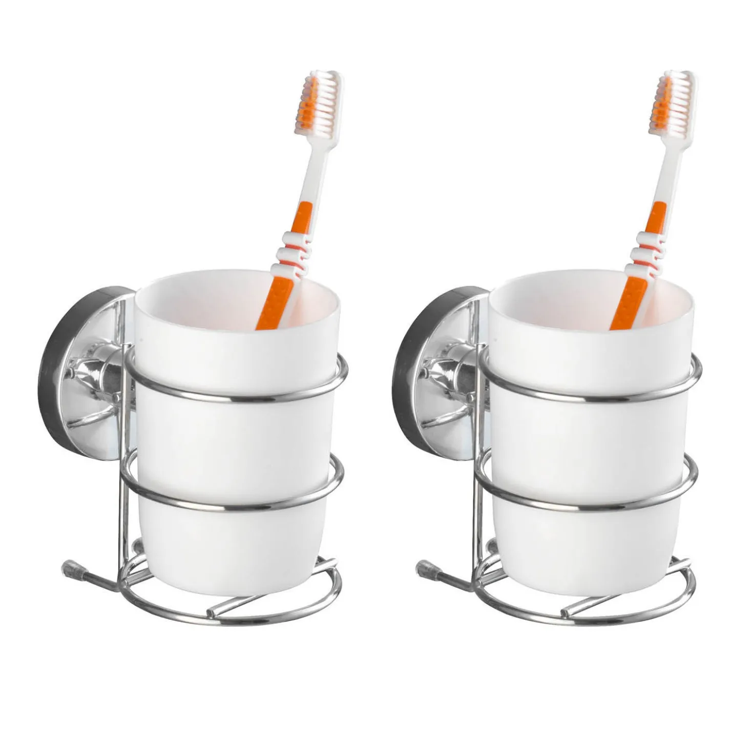 Wand-Zahnputzbecher „Milazzo“, 2er Set, Vacuum-Loc® WENKO