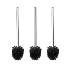 WC-Bürste mit Edelstahlstiel „Glänzend“ 3er Set Schwarz WENKO