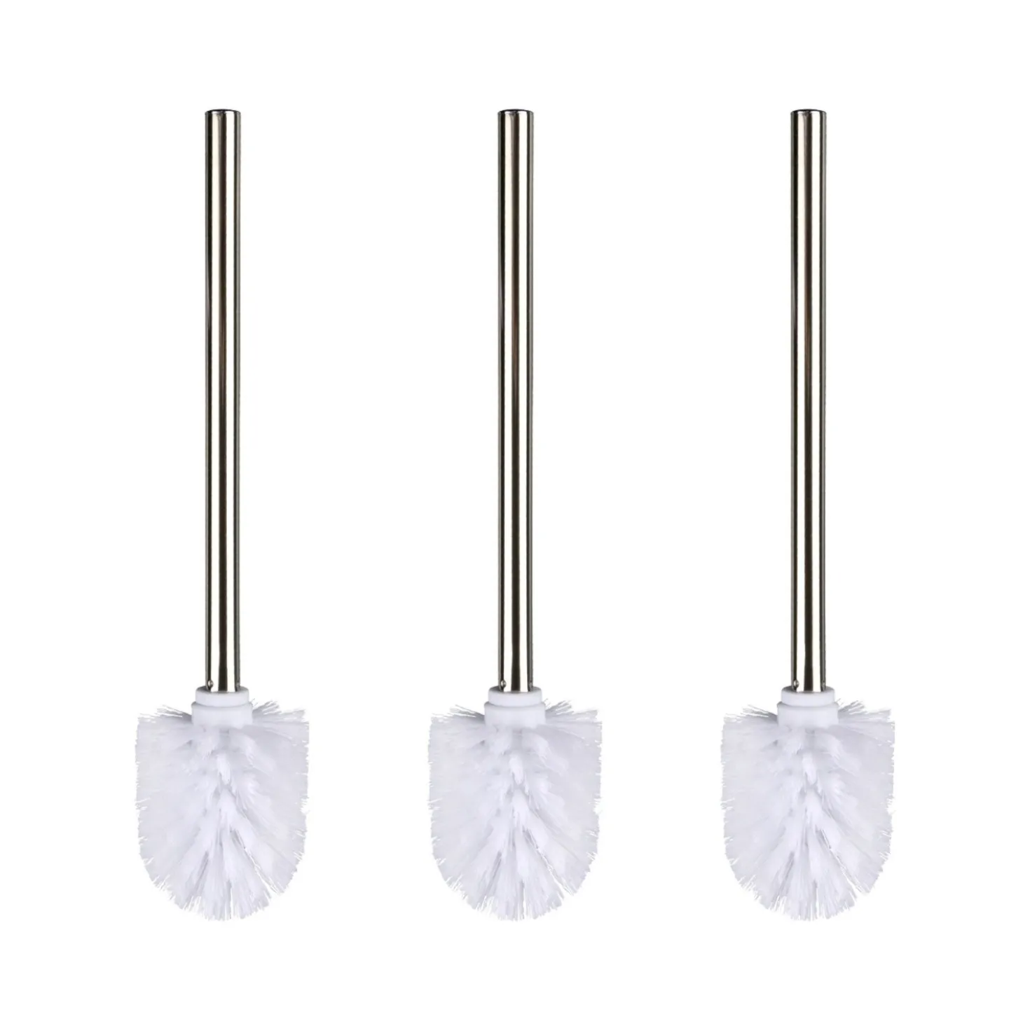 WC-Bürste mit Edelstahlstiel „Glänzend“ 3er Set Weiß WENKO