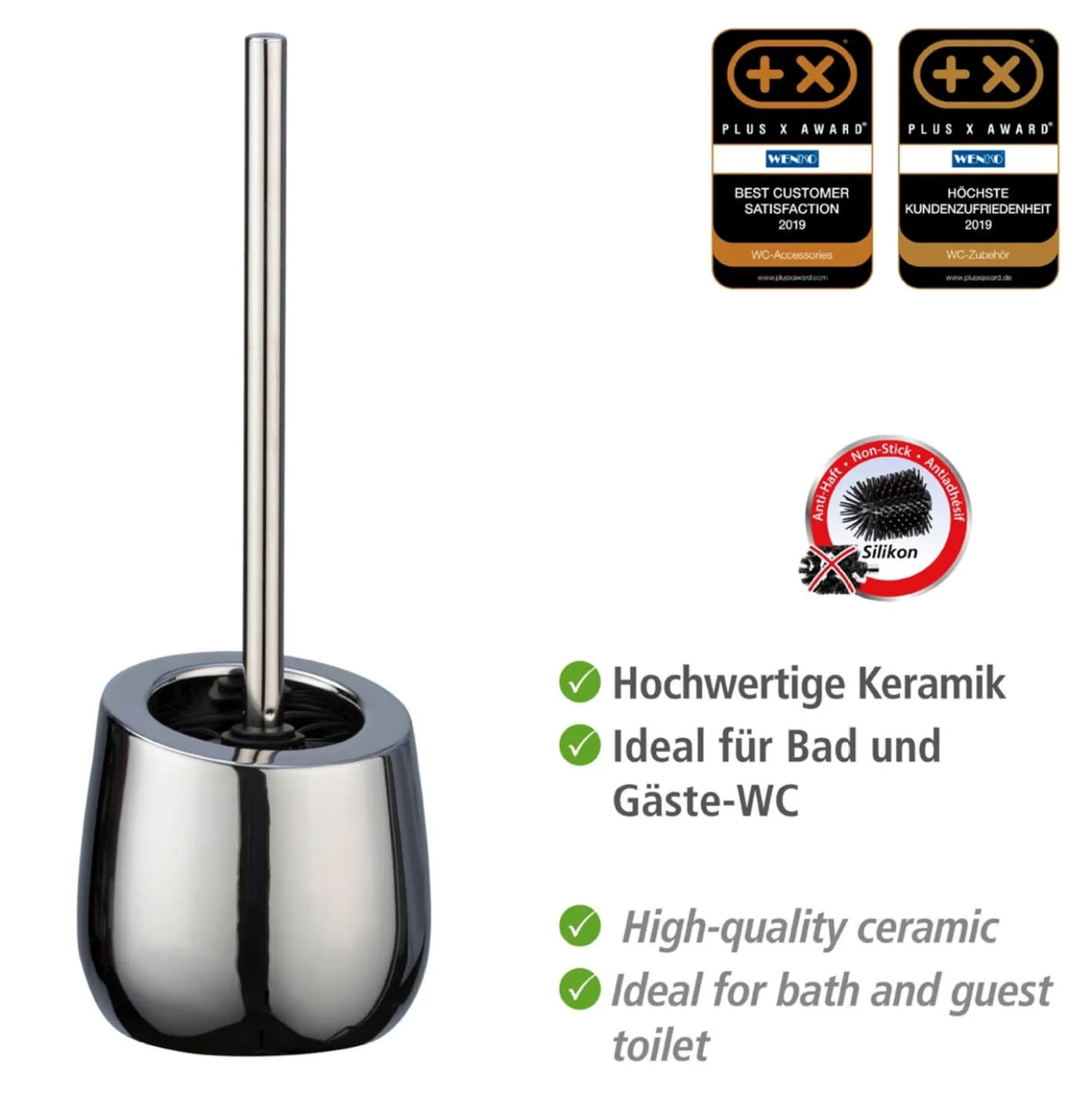 WC-Garnitur „Badi“ Chrom Keramik WENKO