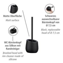 WC-Garnitur „Badi“ Schwarz Keramik WENKO