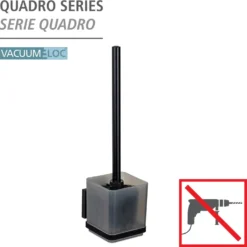 WC-Garnitur „Quadro“ Schwarz Vacuum-Loc® WENKO
