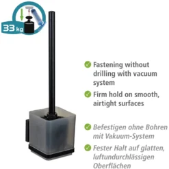 WC-Garnitur „Quadro“ Schwarz Vacuum-Loc® WENKO