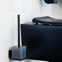 WC-Garnitur „Quadro“ Schwarz Vacuum-Loc® WENKO