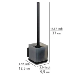 WC-Garnitur „Quadro“ Schwarz Vacuum-Loc® WENKO