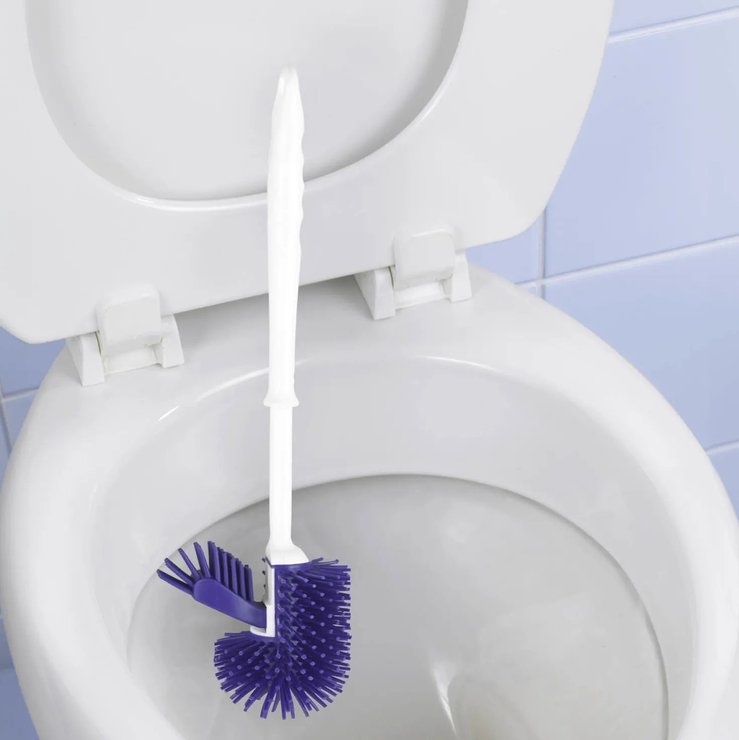 WC-Hygiene-Garnitur Lila 2er-Set mit Randbürste Maximex