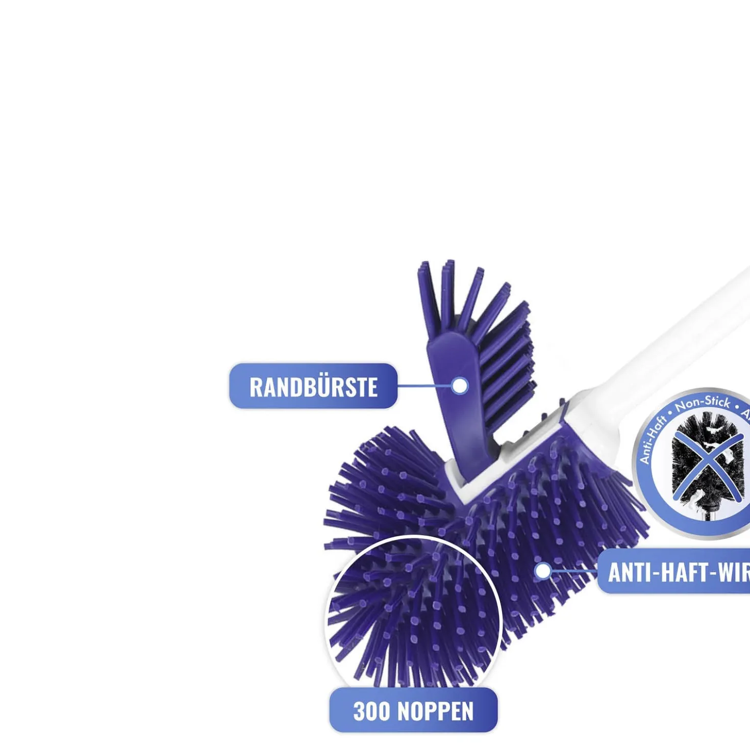 WC-Hygiene-Garnitur Lila 2er-Set mit Randbürste Maximex