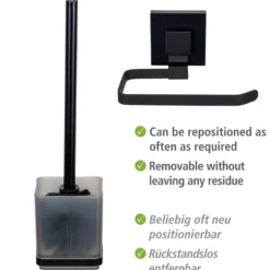 WC-Set „Vacuum-Loc® Quadro“ Schwarz WENKO