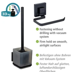 WC-Set „Vacuum-Loc® Quadro“ Schwarz WENKO