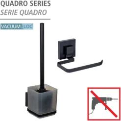 WC-Set „Vacuum-Loc® Quadro“ Schwarz WENKO