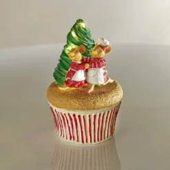 Weihnachtsdeko Weihnachtsmäuse auf Cupcake
