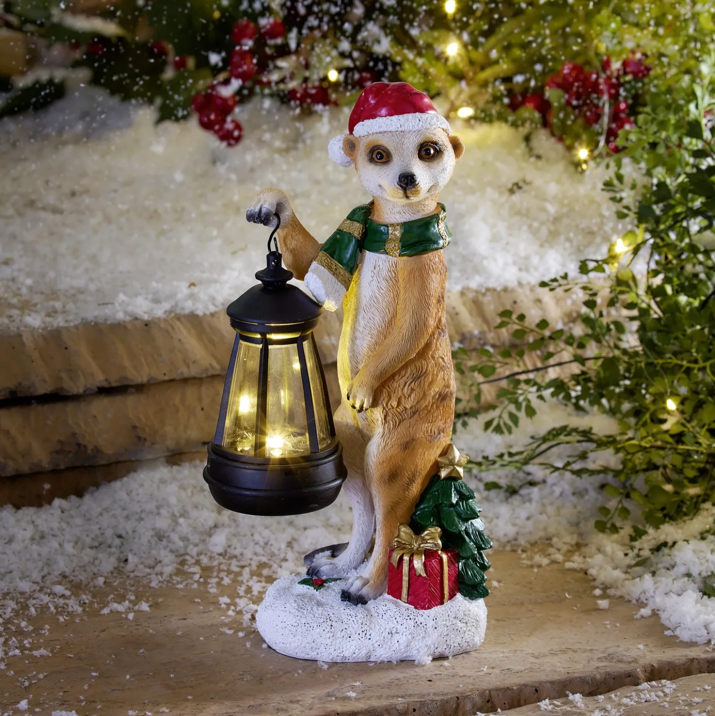 Weihnachts-Erdmännchen mit Solar