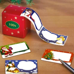 100 Weihnachtsetiketten