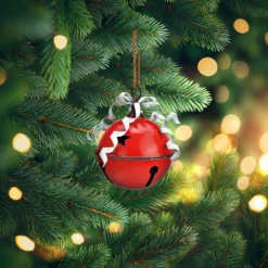 Weihnachtshänger Glöckchen aus Metall rot