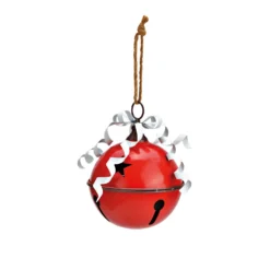 Weihnachtshänger Glöckchen aus Metall rot