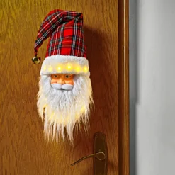 Weihnachtsmann Deko Kopf mit LED