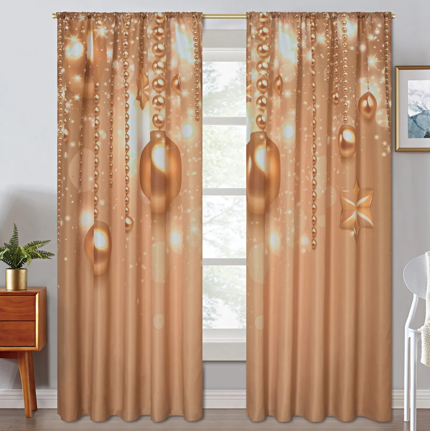 Weihnachtsvorhang 140 x 230 cm Eldo, 2er-Set