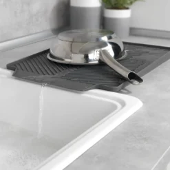 WENKO Abtropfmatte Mod. Linea Grau, 40 x 3 x 30 cm