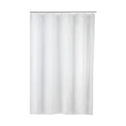 WENKO Anti-Schimmel Duschvorhang Uni White, Textil (Polyester), 120 x 200 cm, waschbar