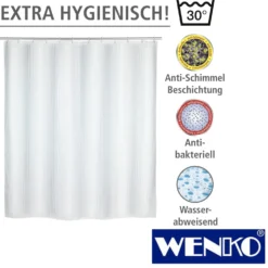 WENKO Anti-Schimmel Duschvorhang Palais, Textil (Polyester), 180 x 200 cm, waschbar