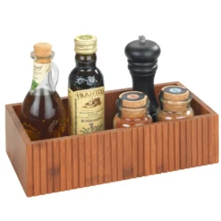 WENKO Aufbewahrungsbox Mod. Mera, 2er Set, aus geräuchertem Bambus