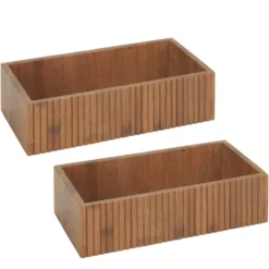 WENKO Aufbewahrungsbox Mod. Mera, 2er Set, aus geräuchertem Bambus