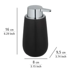 WENKO Bad-Accessoire-Set "Badi" Schwarz 3-tlg.