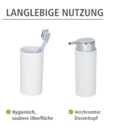 WENKO Bad Accessoire Set "Calvo" weiß matt, 4-tlg.