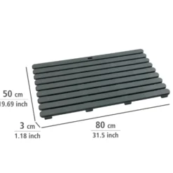 WENKO Badematte Mod. Indoor & Outdoor Grau, 50 x 80 cm, mit rutschhemmender Struktur