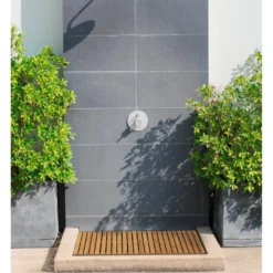 WENKO Baderost Mod. Indoor & Outdoor Bambus, 100 x 50 cm, für Dusche, Bad & Pool