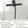 WENKO Badezimmerwischer Mod. Mola Silikon XXL Schwarz, extra breite Wischfläche
