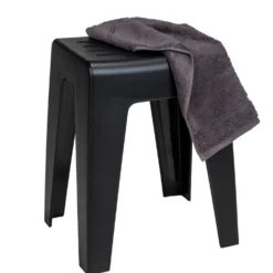WENKO Badhocker Mod. Kumba Schwarz, stabile Qualität aus Kunststoff