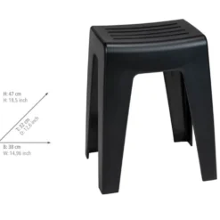 WENKO Badhocker Mod. Kumba Schwarz, stabile Qualität aus Kunststoff