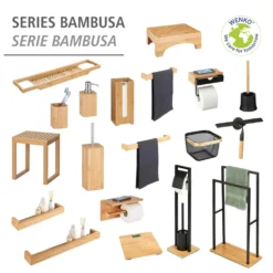 WENKO Badschemel Mod. Bambusa aus Bambus, praktischer Tritt