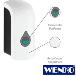 WENKO Desinfektionsmittel-Spender "Ranera" L weiß, Füllmenge 740 ml