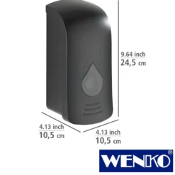 WENKO Desinfektionsmittel-Spender "Ranera" L schwarz, Füllmenge 740 ml