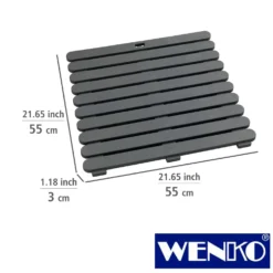 WENKO Duschmatte Indoor & Outdoor Grau 55 x 55 cm