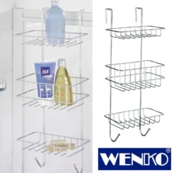 WENKO Duschregal Revigo mit 3 Ablagen, aus Stahl in Chrom