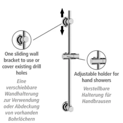 WENKO Duschstange ohne Bohren Chrom, Befestigen ohne Bohren