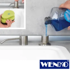 WENKO Einbau Seifen- und Spülmittelspender Monti, Seifendosierer, 400 ml