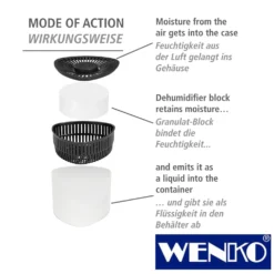 WENKO Entfeuchter Prisma 6 x 500 g, für Räume bis ca. 40 m³