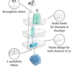 WENKO Exclusiv Duschcaddy Mod. Nivala 3 Ablagen, Chrom