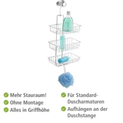 WENKO Exclusiv Duschcaddy Mod. Nivala 3 Ablagen, Chrom