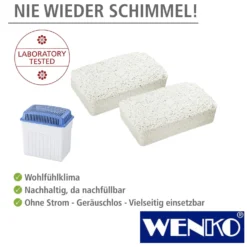 WENKO Feuchtigkeitskiller 2 x 2 kg Nachfüllpack, Raumentfeuchter
