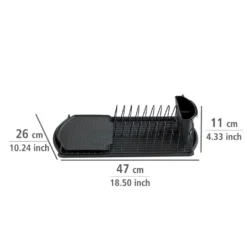 WENKO Geschirrabtropfer Basic Schwarz, Geschirr Abtropfgestell