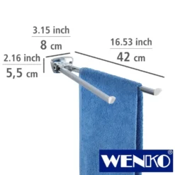 WENKO Handtuchhalter Basic glänzend, 2 Arme