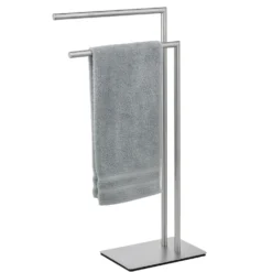 WENKO Handtuchständer Mod. Recco Edelstahl satiniert, schwere Bodenplatte für sicheren Stand