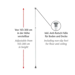 WENKO Hauptstange Mod. Herkules 165-300 cm, verstellbares Ordnungssystem