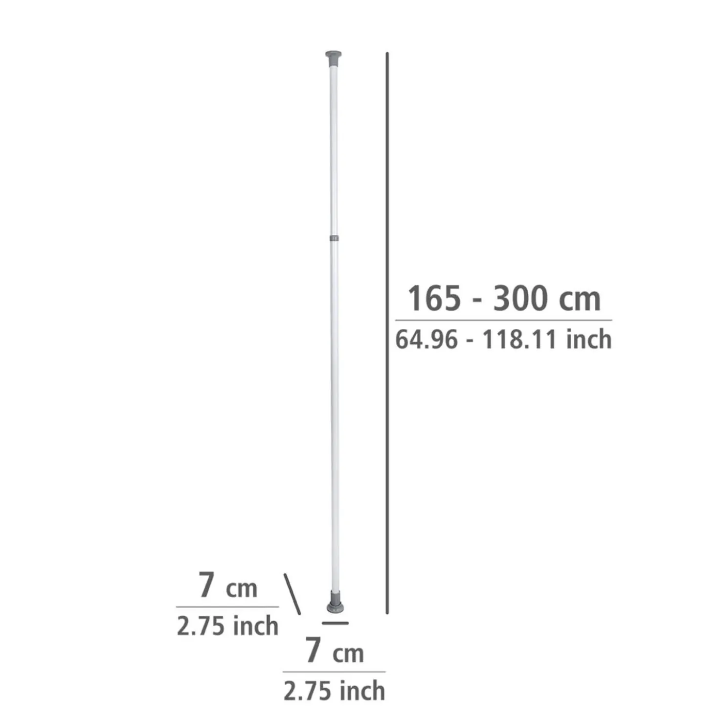 WENKO Hauptstange Mod. Herkules 165-300 cm, verstellbares Ordnungssystem