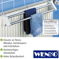 WENKO Heizkörper-Wäschetrockner Twin, ausziehbar, in der Länge verstellbar